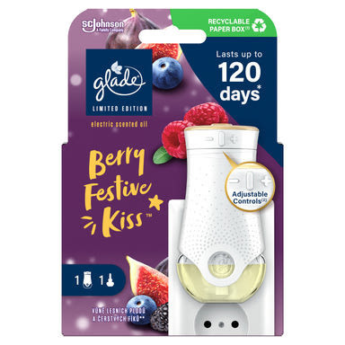 Glade elektromos légfrissítő készülék+utántöltő 20ml (12db/karton) Berry Festive Kiss LIMITÁLT KIADÁS!