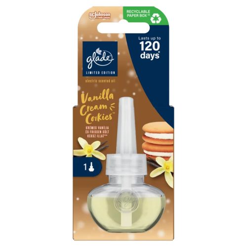 Glade elektromos légfrissítő utántöltő 20ml (12db/karton) Vanilla Cream Cookies LIMITÁLT KIADÁS!