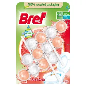   Bref Pro Nature WC tisztító, golyós Mega Pack, 3DB-os  3X50g GRAPEFRUIT