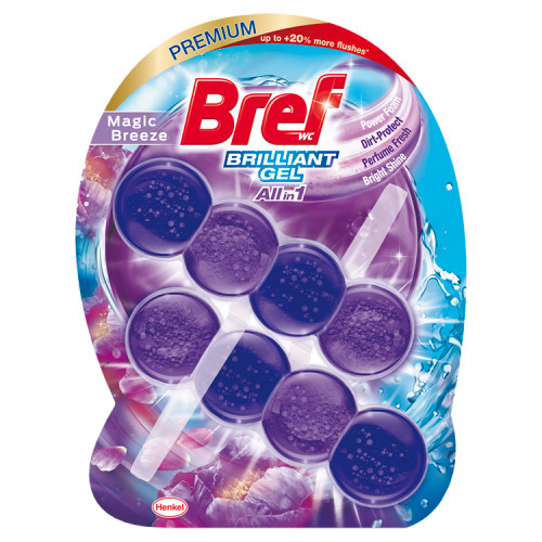 Bref Brilliant Gel, wc illatosító, Magic Breeze, 2x42g
