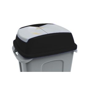   Hippo hulladékgyűjtő szemetes fedél, műanyag, fekete, 70L