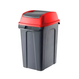   Hippo Billenős Szelektív hulladékgyűjtő szemetes, műanyag, antracit/piros, 50L