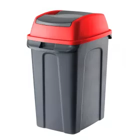   Hippo Billenős Szelektív hulladékgyűjtő szemetes, műanyag, antracit/piros, 70L
