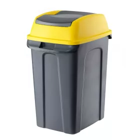   Hippo Billenős Szelektív hulladékgyűjtő szemetes, műanyag, antracit/sárga, 70L