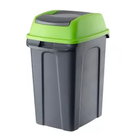   Hippo Billenős Szelektív hulladékgyűjtő szemetes, műanyag, antracit/zöld, 70L
