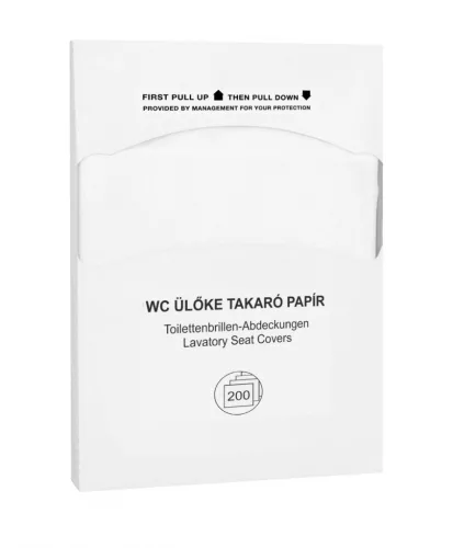 WC ülőke takaró papír, higiénikus alátét 200 db-os, 10 csomag/karton